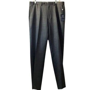 Chaps Mens Grey Dress Pants 36W X 32L 100% Wool Classic Fit Flat Front